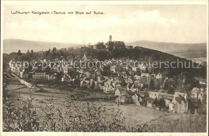 Koenigstein Taunus Panorama Blick auf Burgruine