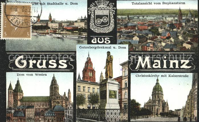 Mainz Rhein Stadthalle Dom Total Gutenbergdenkmal Christuskirche