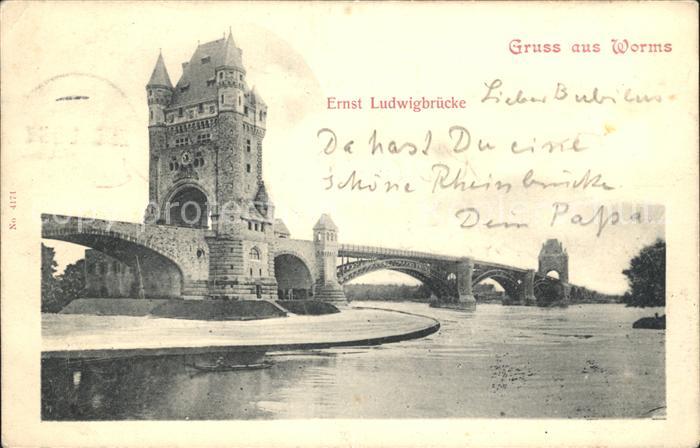Worms Rhein Ernst Ludwigbruecke