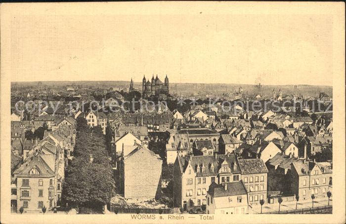 Worms Rhein Totalansicht Dom