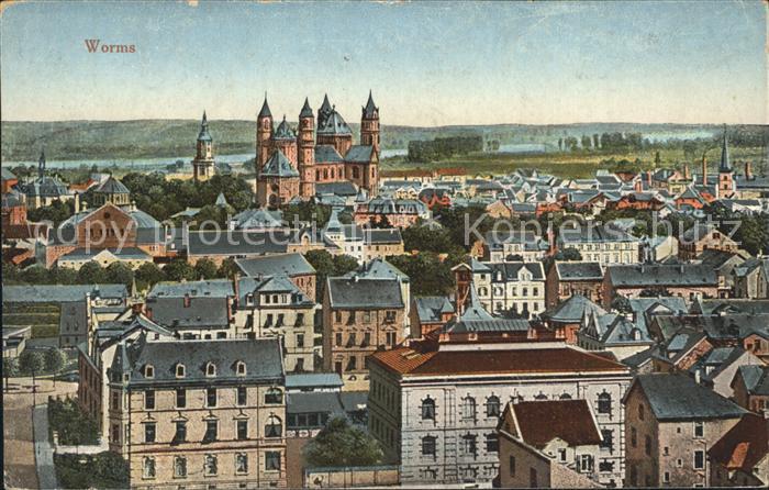 Worms Rhein Stadtblick Dom