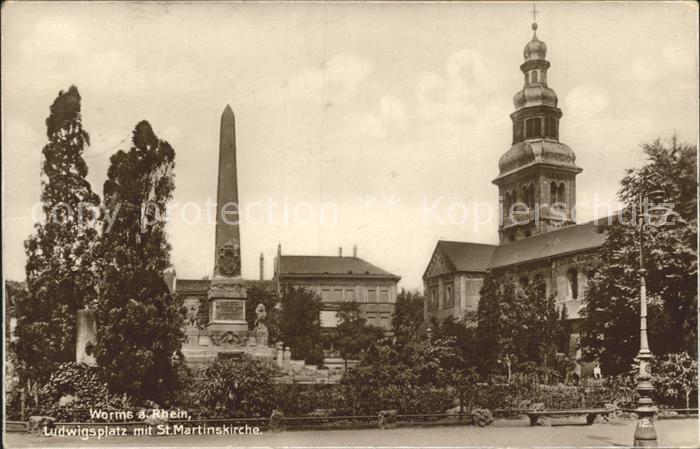 Worms Rhein Ludwigsplatz mit St Martinskirche