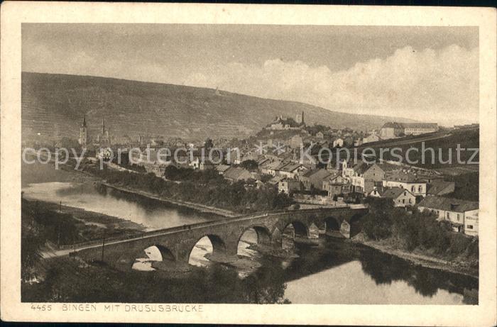 Bingen Rhein mit Drususbruecke