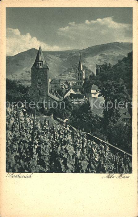 Bacharach Rhein Teilansicht Stadtturm