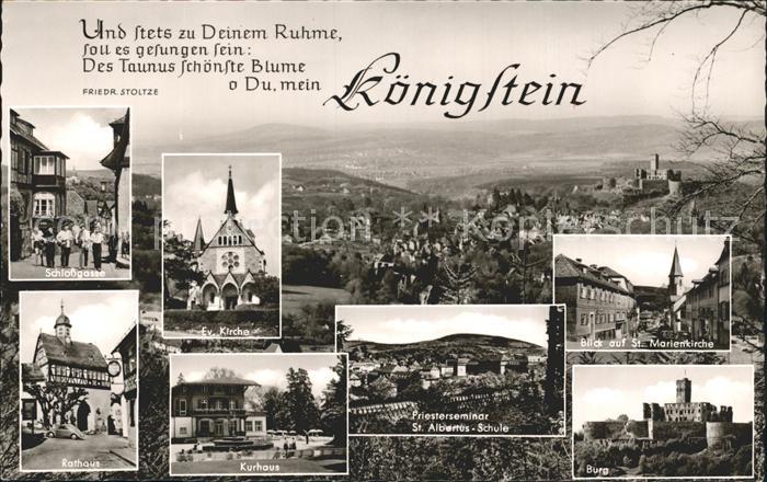Koenigstein Taunus Panorama Schlossgasse Ev Kirche Rathaus Kurhaus Priestesemina