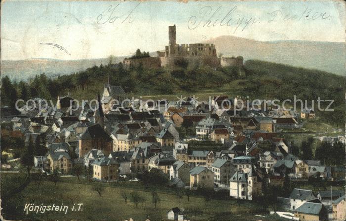 Koenigstein Taunus Ortsansicht mit Ruine Koenigstein