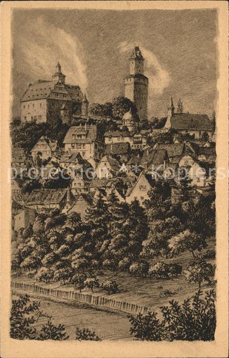 Kronberg Taunus Ortsansicht mit Schloss