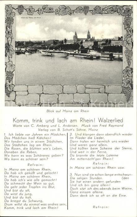 Mainz Rhein Teilansicht Dom Walzerlied