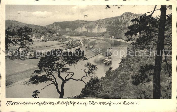 DRESDEN Elbe Elbe mit Elbsandsteingebirge