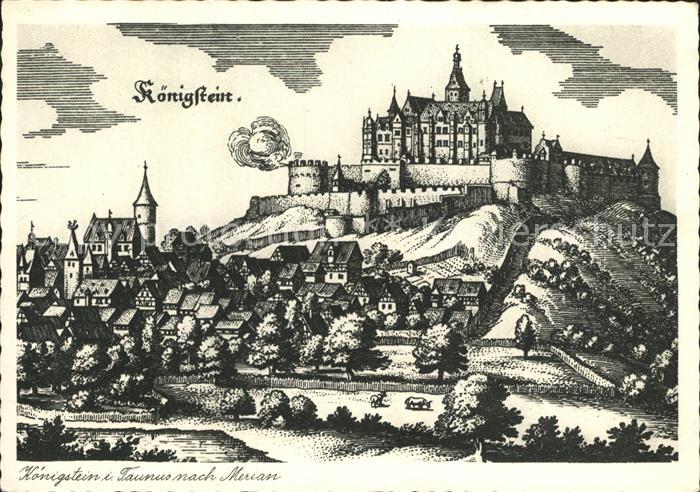 Koenigstein Taunus Burg Koenigstein Zeichnung
