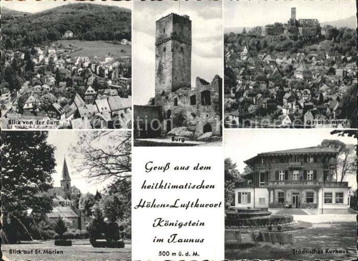 Koenigstein Taunus Total Burg Gesamtansicht St Marien Staedt Kurhaus