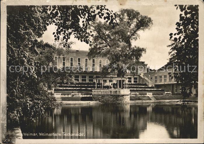 Weimar Thueringen Weimarhalle Teich