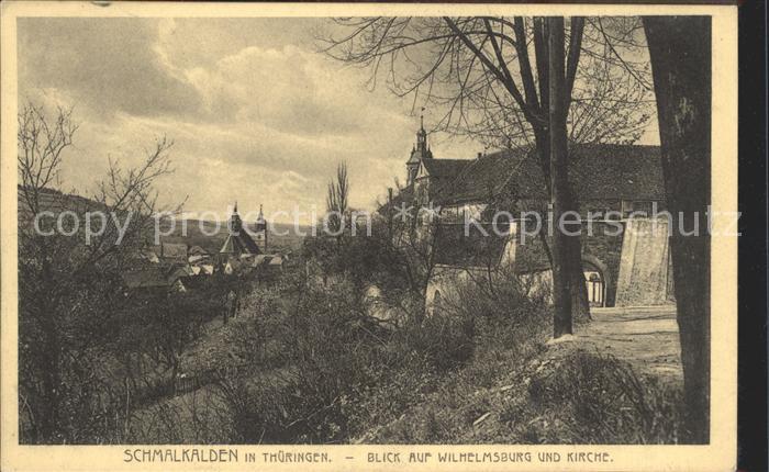 Schmalkalden Thueringen Blick auf Wilhelmsburg und Kirche