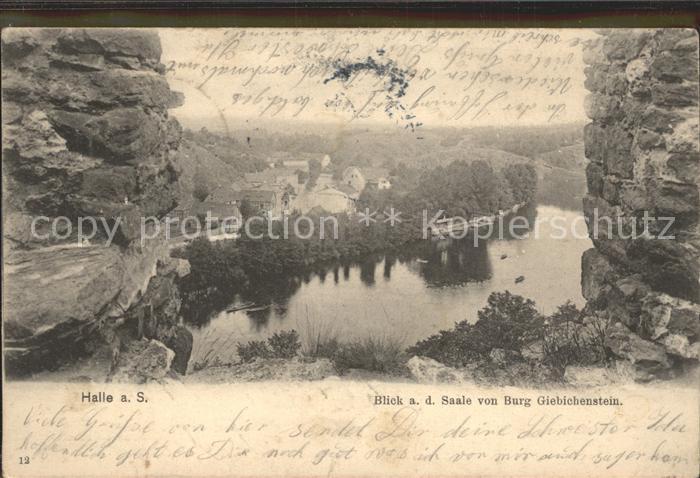 Halle Saale Blick auf die Saale von Burg Giebichenstein