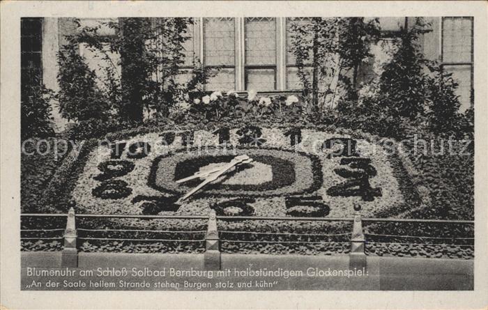 Bernburg Saale Blumenuhr am Schloss