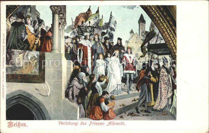 Meissen Elbe Sachsen Verlobung des Prinzen Albrecht Gemaelde
