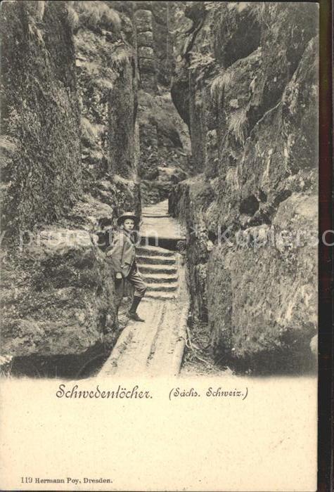 Rathen Saechsische Schweiz Schwedenloecher Schlucht