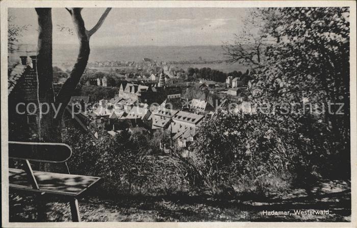 Hadamar Westerwald Blick ueber die Stadt Ruhebank