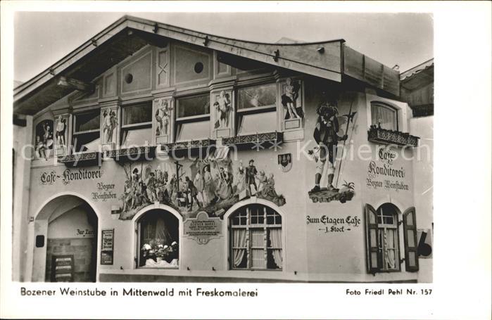 Mittenwald Bayern Bozener Weinstube Freskomalerei