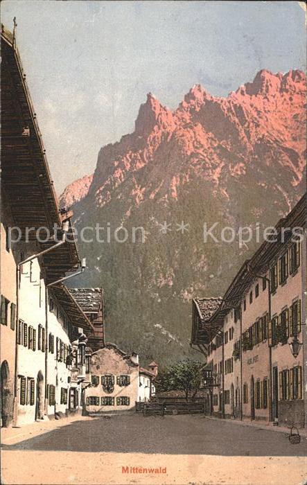 Mittenwald Bayern Ortsstrasse Alpen