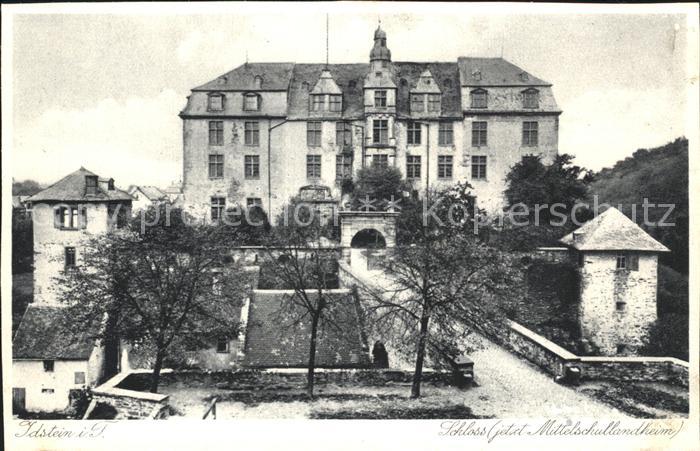 Idstein Schloss jetzt Mittelschullandheim Kupfertiefdruck