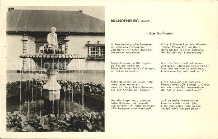 Brandenburg Havel Fritze Bollmann Lied Brunnen