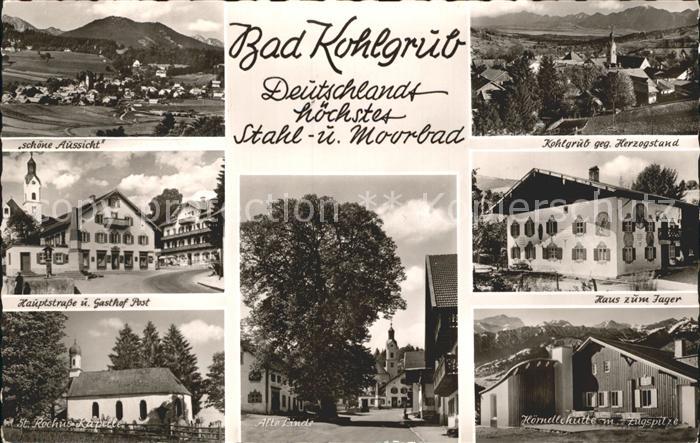 Bad Kohlgrub Hauptstrasse Gasthof Kapelle Alte Linde Stahlbad Moorbad Alpenpanor