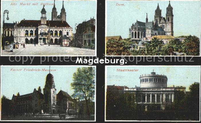 MAGDEBURG CITY Markt Rathaus Dom Kaiser Friedrich Museum Stadttheater
