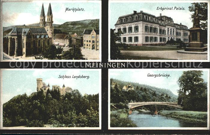 Meiningen Thueringen Marktplatz Erbprinzliches Palais Georgsbruecke Schloss Land