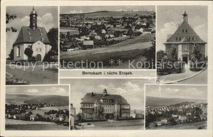 Bernsbach Panorama Kirche Rathaus Schule