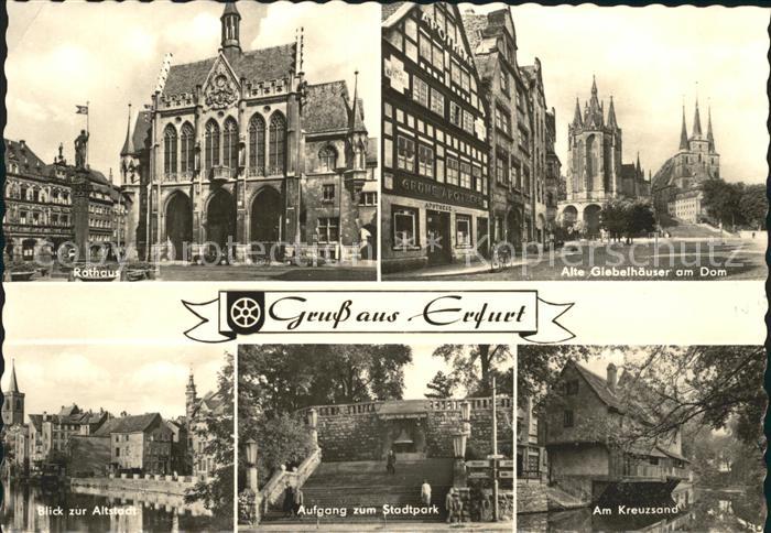 ERFURT CITY Rathaus Alte Giebelhaeuser Dom Altstadt Stadtpark Kreuzsand