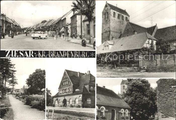 Ziesar Strassenpartie Kirche Gasthaus