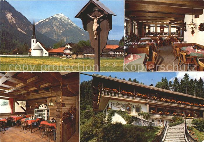 Graswang Cafe Restaurant Groebl Alm Wegekreuz Kirche