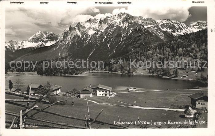 Lautersee Mittenwald Panorama gegen Karwendelgebirge Serie Deutsche Heimatbilder