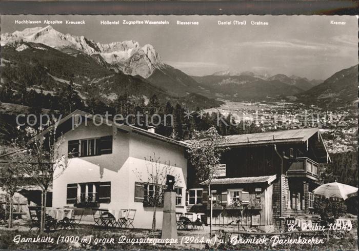 GARMISCH-PARTENKIRCHEN Bayern Bergwirtschaft Gamshuette am Sonnenberg gegen Zugs