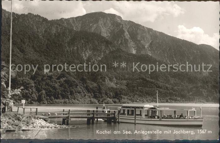Kochel See Anlegestelle mit Jochberg Ausflugsboot