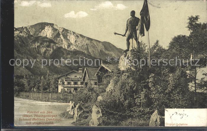 Kochel See Schmid Balthes Denkmal mit Jocherwand
