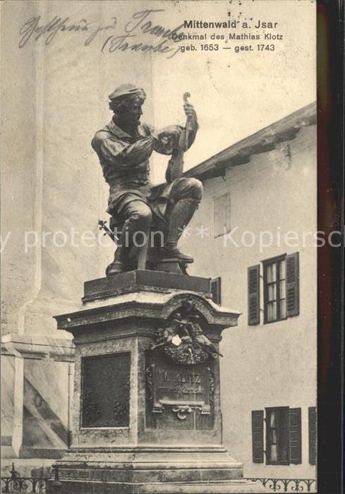 Mittenwald Bayern Denkmal des Matthias Klotz