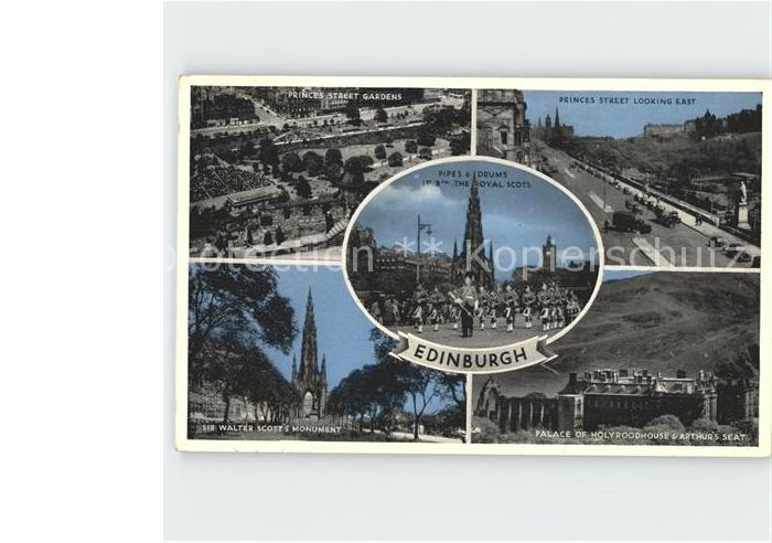 Edinburgh Scotland Princess Street Gardens Pipes and Drums The Royal Scots Palac