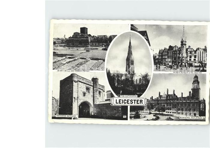 Leicester United Kingdom Jewry Wall and Roman Forum Clock Tower Newarke Gateway