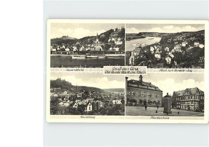 Linz Rhein Gesamtansicht Erpeler Ley Kaiserberg Marktplatz