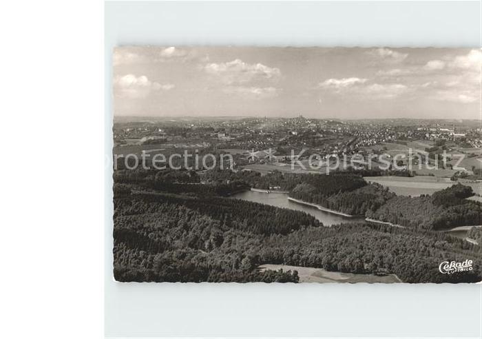 Remscheid mit Talsperre Fliegeraufnahme