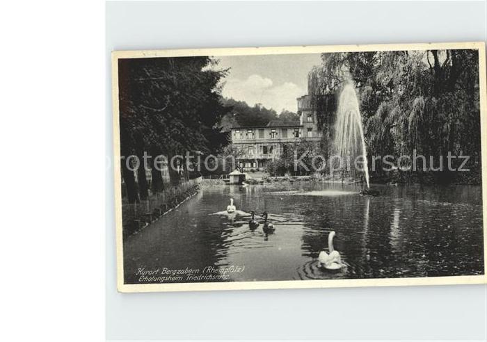 Bad Bergzabern Erholungsheim Friedrichsruhe Schwanenteich Fontaene