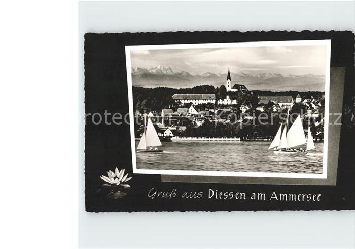 Diessen Ammersee Stadtblick Segelschiffe Zugspitze