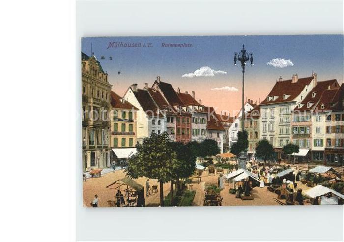 Muelhausen Elsass Rathausplatz Markt