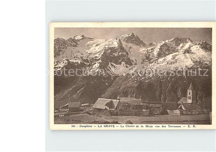 La Grave La Chaine de la Meije vue des Terrasses