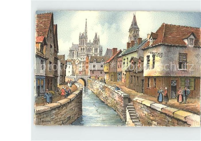 Amiens La Rue des Tanneurs Kuenstlerkarte
