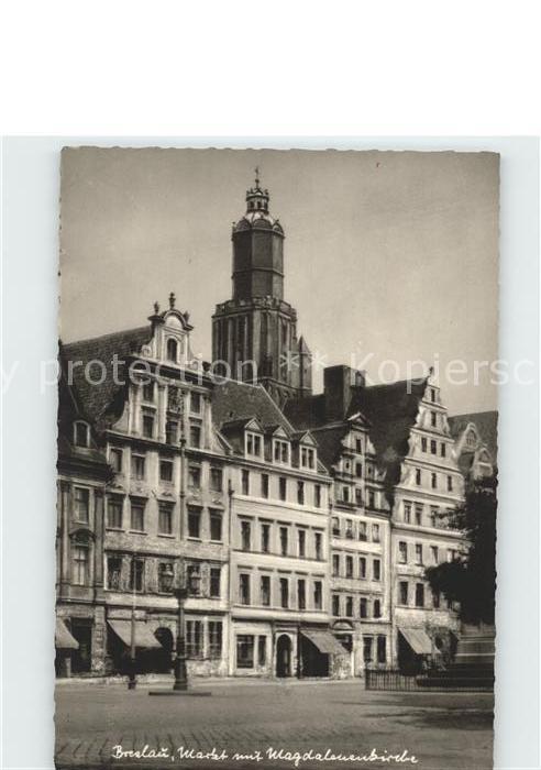 Breslau Niederschlesien Markt mit Magdalenenkirche