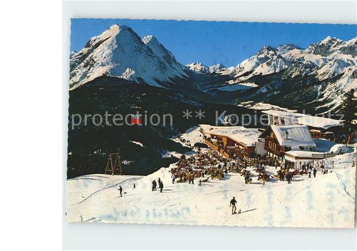 Seefeld Tirol Rossh?tte mit Hohe Munde und Zugspitze Seilbahn