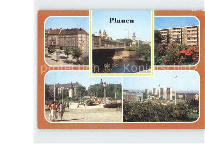 Plauen Vogtland Leninplatz Esterbr?cke Seehaus Otto Grotewohl Platz Hochh?user